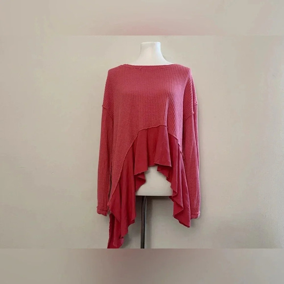 Free People We the Free Vada thermal lagenlook oversized top - Picture 1 of 6